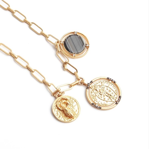 NEW Stella & Dot Gold Dez Pendant 3 in 1 Necklace - Picture 5 of 6